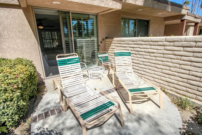 Photo of private patio with lounging chairs